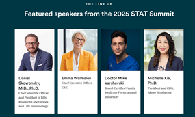 夏瑜博士入选国际著名媒体《STAT》“2025全球领军人物”榜，并在STAT全球峰会发表演讲